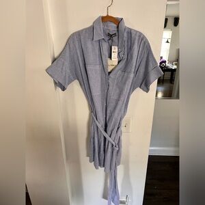 Never worn DL1961 Blue Stripe Tie Shirt Dress!